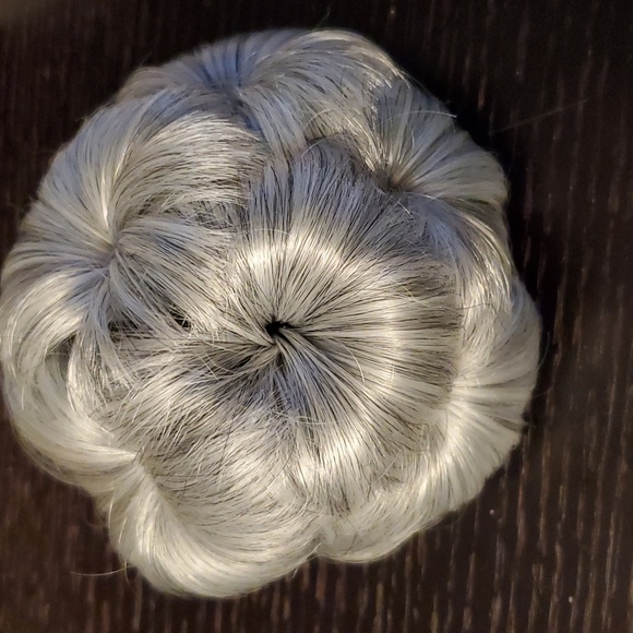 Silver Grey Hair Clip on Bun - Picture 1 of 3